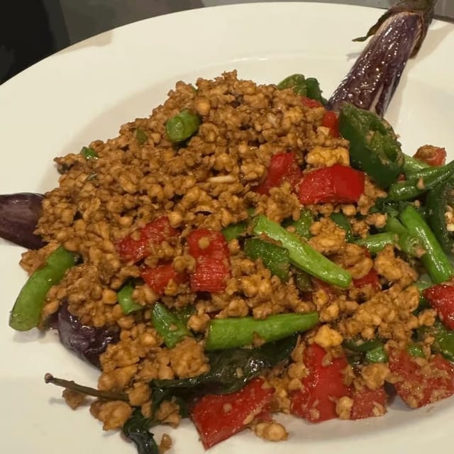 Eggplant with Basil.