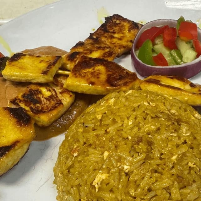 Chicken Satay & Fried Rice.