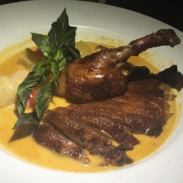 Roasted Duck with Curry Sauce.